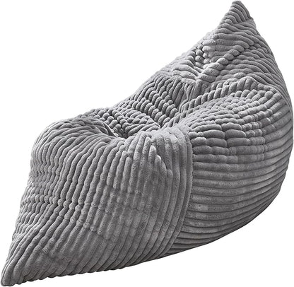 Hobestluk 3 in 1 Bean Bag Chair Giant Bean Bag Chairs Convertible Bean Bag Floor Cushion with Machine Washable Cover, Beanbag Chairs for Adult (Grey)