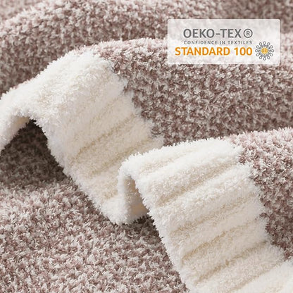 Snuggle Sac Heather Taupe Throw Blanket for Couch, Oversized Throw XL Super Soft Warm Blankets Cozy Knit Fuzzy Lightweight Throws for Sofa, Bed, Living Room, Taupe, 50x70 inches