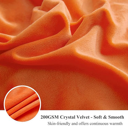 XeGe Luxury Faux Fur Throw, Orange Soft 50x60 Fluffy Blanket, Shaggy Plush Decorative Couch Throw, Cute Furry Bed Throw Fuzzy Office Lap Blanket for Bedroom Living Room Sofa, Orange