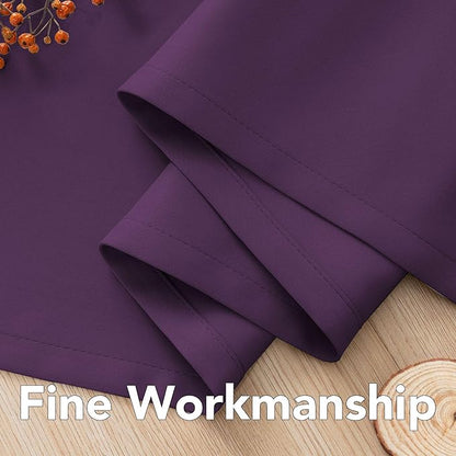 H.VERSAILTEX Bedroom Curtain Panels Blackout Draperies Room Darkening Curtains Window Panel Drapes - (Plum Purple Color) 1 Pair, 52 by 84-inch, 8 Grommets/Rings per Panel