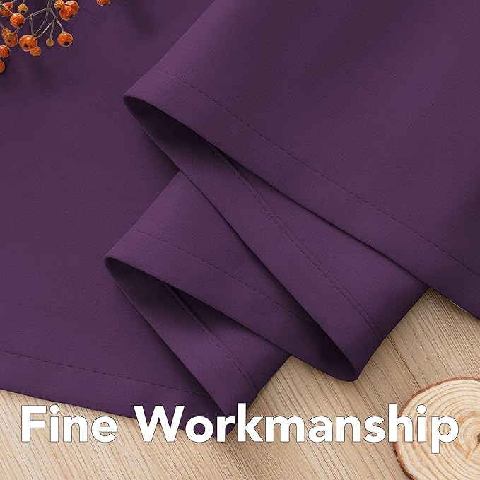 H.VERSAILTEX Blackout Curtains/Draperies/Drapes for Bedroom 108 Inches Long, Extra Long Thermal Insulated Window Treatment Light Blocking Grommet Privacy Curtains, Plum Purple, 2 Panels