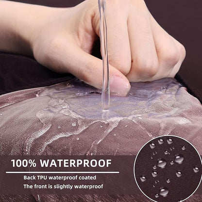 hyha Waterproof Couch Cushion Covers, Stretch Sofa Couch Seat Slipcover for Dog Washable, Non-Slip Waterproof Outdoor Cushion Covers for Patio Furniture Replacement (3 Pieces, Chocolate)
