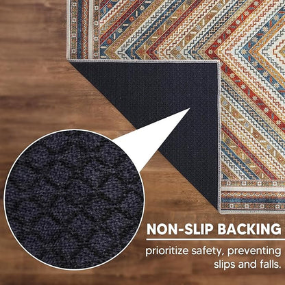 Keen Home Design 3x5 Rug - Machine Washable Entry Rug with Non-Slip Backing, Ideal for Enteryway, Kitchen, Bathroom, Laundry Room - Vintage, Easy Clean, Durable, Low Pile Rug - (3' x 5')