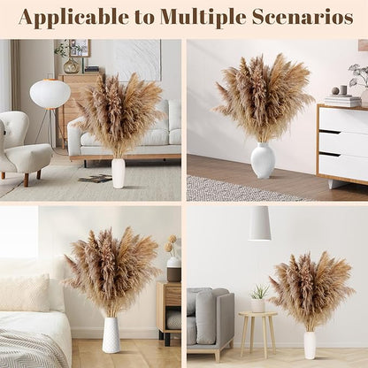 40" inch 11 Stems Natural Pampas Grass Tall Decor,Pompas Grass,Large Brown Tall Pampas Grass for Floor Vase,Wedding Decorations,Party,Boho Home Decor,and Creating a Boho Ambiance