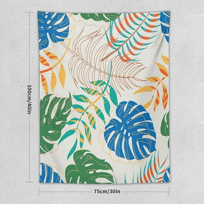 ICMOLYYENLO Tropical Green Plant Tapestry, Green Palm Leaves Natural Landscape Print Wall Tapestry for Bedroom Living Room Dormitory 30x40 Inch
