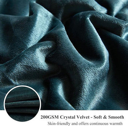 XeGe Luxury Faux Fur Throw Blanket, Deep Green Soft 50x60 Fluffy Blanket Throw, Shaggy Plush Decorative Couch Blanket, Cute Furry Throw Fuzzy Office Lap Blanket for Bedroom Living Room Dark Green