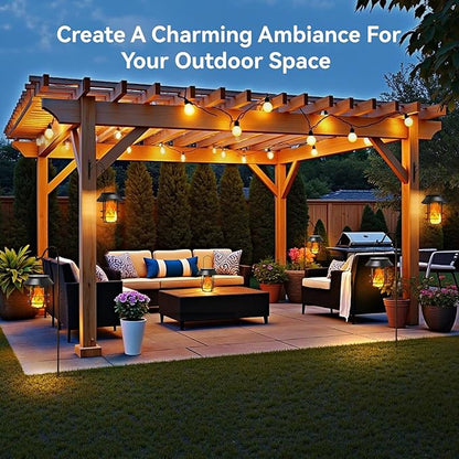 Solar Lanterns Outdoor Waterproof, Upgraded Flickering Flames Hanging Solar Lights for Outside with Wall Hooks, Halloween Decor Retro Metal Outdoor Lanterns Auto On/Off for Patio, Yard Decor