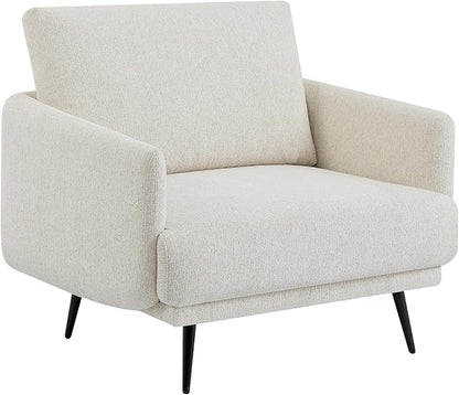 Oversized Accent Chair for Living Room Chairs Reading Arm Chair Comfy Modern Single Sofa Side Chairs with Metal Legs & Soft Cushion for Bedroom, Balcony,Waiting Room (Chenille, Oatmeal)