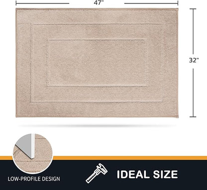 PURRUGS Dirt Trapping Door Mat 32" x 47", Non-Slip/Skid Machine Washable Entryway Rug, Dog Doormat, Super Absorbent Welcome Mat for Muddy Wet Shoes and Paws, Beige