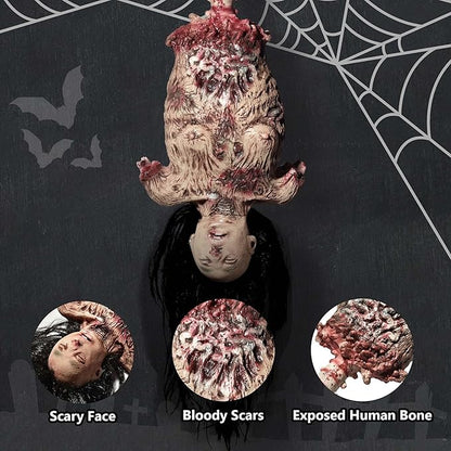 AW 32" Halloween Prop Limbless Woman Corpse Hanging Half Body Haunted House Party Yard Outdoor Decoration 2025