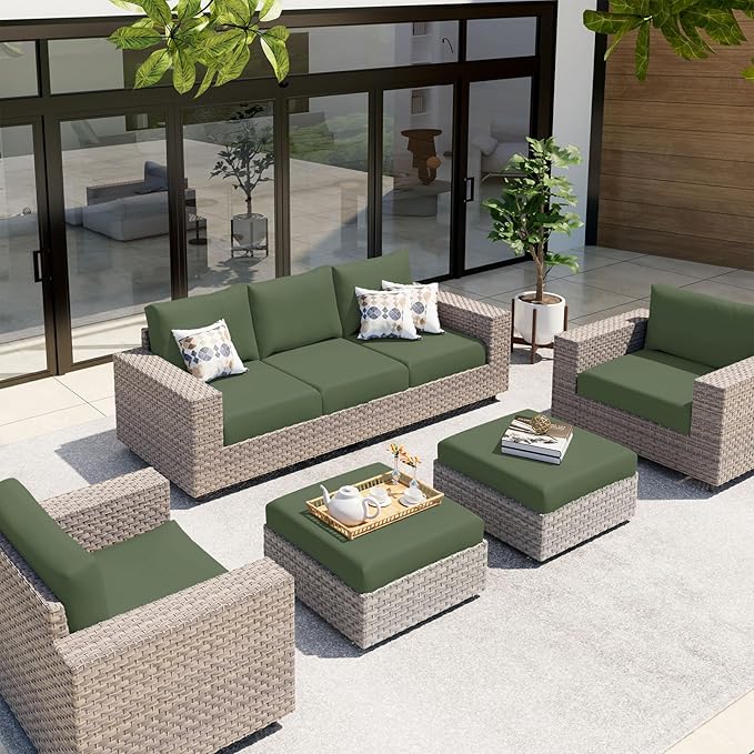 hyha Waterproof Couch Cushion Covers, Sectional Sofa Slipcovers Washable, L Shape Chaise Dog Couch Covers for Sectional Sofa, Universal Furniture Protector (1 Piece for Chaise XL, Bronze Green)