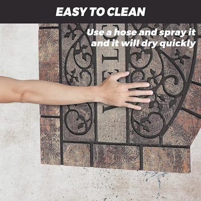 Thick Welcome Mats Outdoor, 24 * 36" Large Front Door Mat Entrance, Durable Welcome Mat for Front Door, Heavy Duty No Slip Rubber Outdoor Mats for Home Entrance