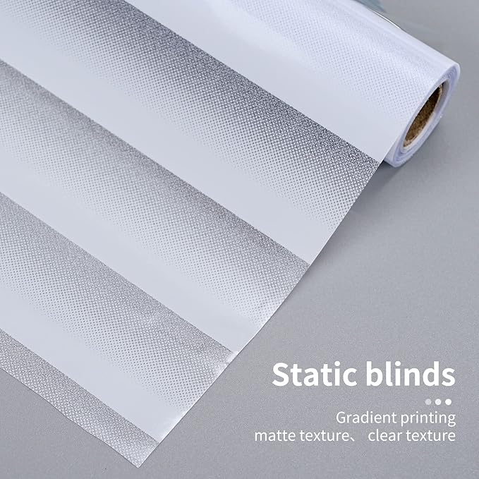 Window Privacy Film with Installation Tools, Blinds Pattern, Static Cling, Anti UV, Heat Control, Ideal for Home Shower Office Glass Door (Blinds Pattern, 23.6X157.4Inch)