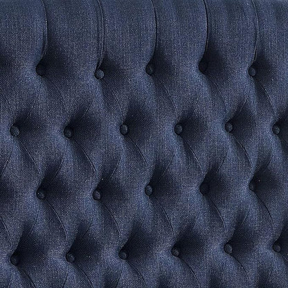 24KF Upholstered Tufted Button Linen Fabric Headboard,Comfortable Fashional Headboard King/CA King Size,Navy Blue
