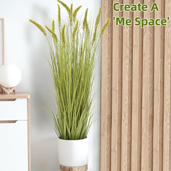 Green Onions Fake Plants,Artificial Plants Indoor, Fake Grass Decor Green Plant Fake Outdoor Flowers Fake Succulents,Artificial Tall Grass Plants with Pots House Decorative(47" 2 Pack)