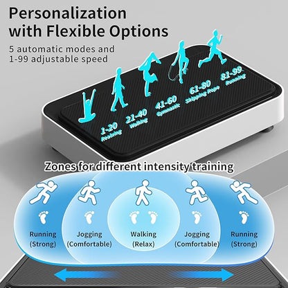 Vibration Plate Exercise Machine, Whole Body Workout Power Vibrate Fitness Platform Vibration Plate for Lymphatic Drainage, Home Training Equipment for Weight Loss & Toning