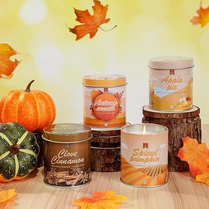 Cinnamon Fall Candles for Home Scented Natural Soy Wax Non Toxic Birthday Candle Scented Candles 40 Hours Bruning 9oz Aromatherapy Candle Gifts for Women Halloween Birthday Thanksgiving