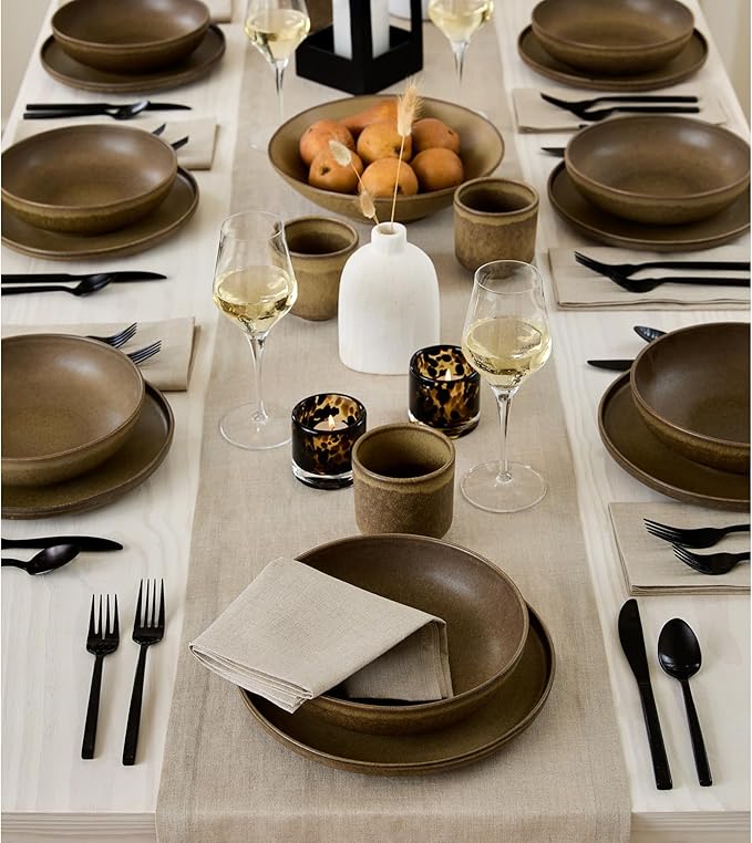 Solino Home Linen Natural Table Runner 72 Inches Long - 100% Pure Linen Dining Table Runner 14 x 72 Inch for Fall, Autumn, Thanksgiving - Fete