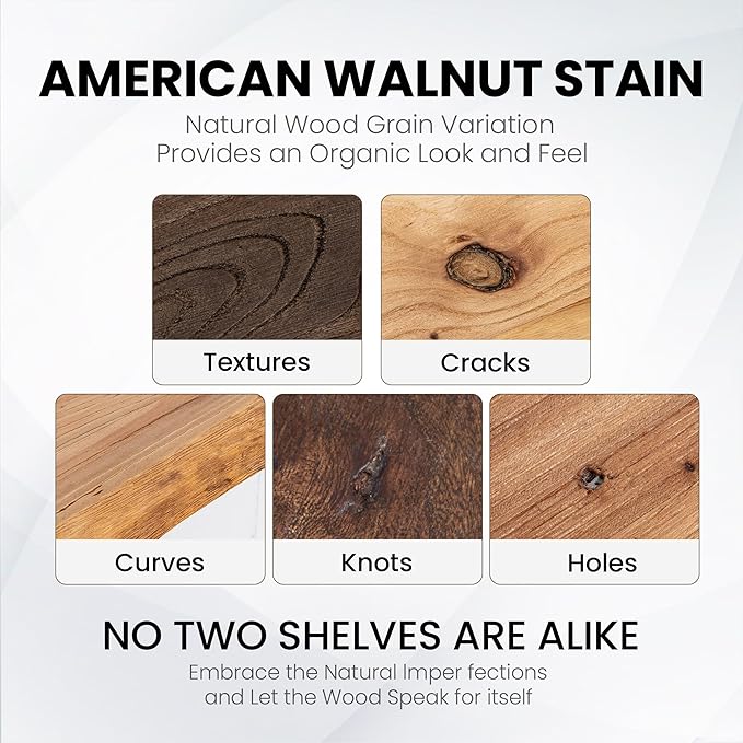 Floating Shelves for Wall, 72" Live Edge Solid Elm Wood Floating Shelf, Wall-Mounted Display Shelves with Invisible Heavy-Duty Metal Bracket, Floating Shelf for Living Room Kitchen, Natural