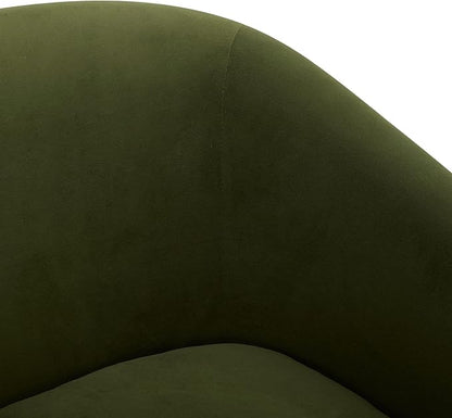 CHITA Swivel Accent Chair, FSC Certified Upholstered Velvet Barrel Chair for Living Room Set of 2, Fully Assembled, Forest Green