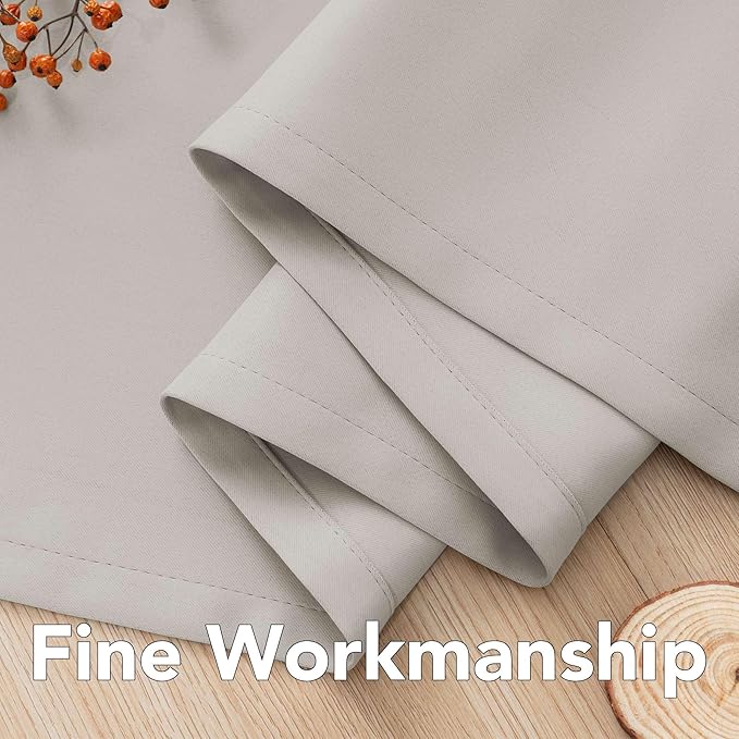 H.VERSAILTEX Premium Blackout Thermal Insulated Room Darkening Curtains for Bedroom/Living Room - Classic Grommet Top (2 Panels, Stone, 52 Inch by 63 Inch)