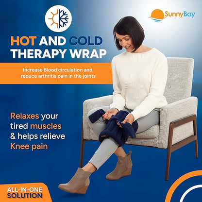 SunnyBay Microwave Heating Pad, Microwavable Moist Hot/Cool Bean Bag Wrap for Neck, Shoulder, Knee, or Back Pain with XL Fastening Straps, 10x18 Inch Heating Area, 2.8 Lbs, FSA HSA Eligible, 78 Inches