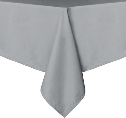 sancua Square Tablecloth - 60 x 60 Inch - Stain and Wrinkle Resistant Washable Polyester Table Cloth, Decorative Fabric Table Cover for Dining Tables, Buffet Parties and Camping, Silver Grey