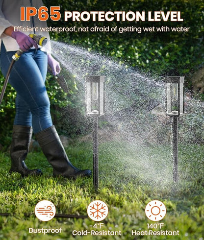 6 Pack Super Bright Solar Lights Outdoor,Solar Pathway Lights Outdoor,IP65 Waterproof Solar Garden Lights Solar Powered Landscape Lighting for Yard Patio Walkway Driveway Pathway (Warm White)