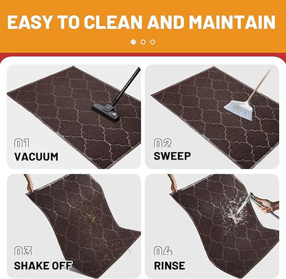 Door Mat Outdoor, 24x36, Welcome Mats for Entryway, Front Doormat for Home Entrance, Indoor Floor Mat, Durable, Non-Slip, Boot Scraper, Catches Muddy and Dirt(Brown)