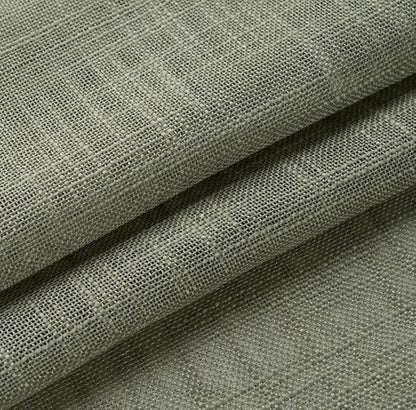 MIUCO Semi Sheer Curtains Poly Linen Textured Solid Grommet Curtains 84 Inches Long for Living Room 2 Panels (2 x 37 Wide x 84" Long) Sage
