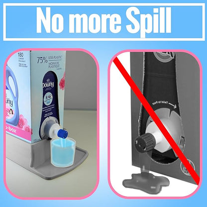 Skywin Laundry Detergent Holder For Eco Box Laundry Soap Dispenser with Easy-to-Store Package - Less Plastic Liquid Detergent Dispenser (Grey)