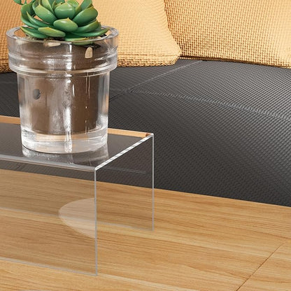 Clear Display Risers Shelf 3pcs, Countertop Rectangular Acrylic Display Storage Organizer, Acrylic Stands for Funko Pop Figure, Cosmetics, Bags, Shoes, Toys, Collectibles - 12- 4'', 5'', 6''