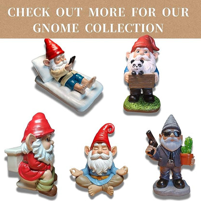 Relaxing Pool Gnome with Smartphone - 5.6" Heavy Resin Garden Statue - Weather-Resistant Funny Lawn Ornament - Summer Patio Decor - Unique Housewarming Gift