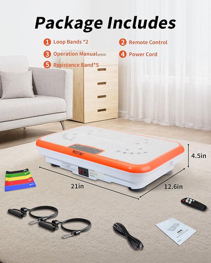 Shake Plate Vibration Exercise Machine for Lymphatic Drainage Massager & Weight Loss, 400 lbs Capacity Whole Body Vibrating Plate Workout for Women and Men