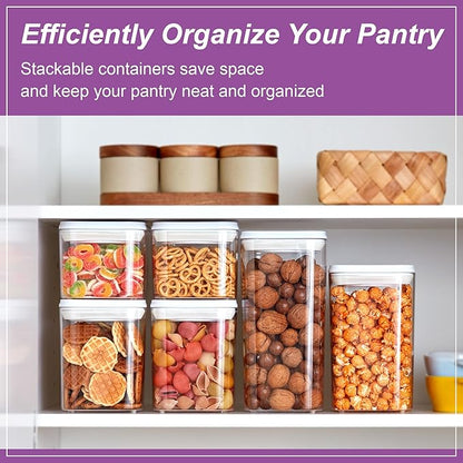 Amazing Abby - Carol - 112-Ounce Acrylic Canister (Set of 3), Plastic Airtight Food Container, Stackable for Pantry Storage, BPA-Free and Shatter-Proof, Perfect for Home and Commercial Use