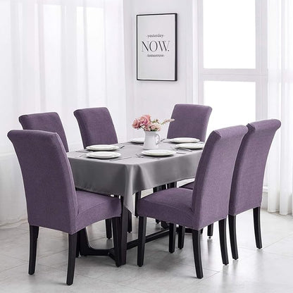 Joccun Chair Covers for Dining Room Set of 4,Dining Chair Slipcovers Stretch Dining Room Chair Covers Seat Protector,Washable Parsons Chair Cover for Home,Hotel(Grapeade,4 Pack)