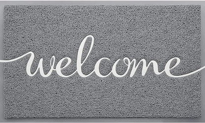 Durable Low Profile Floor Mat, Indoor and Outdoor, Non Slip Rug, Easy to Clean Welcome Mat, for High Traffic Areas, Entryway, Patio (36x24", Grey)