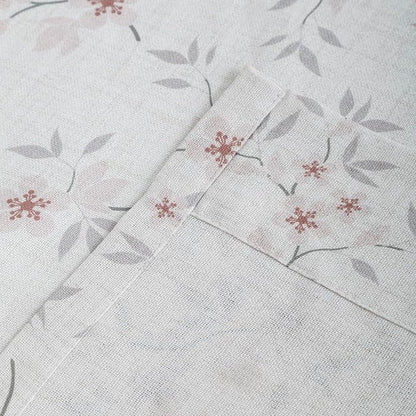 Pink Floral Pinch Pleated Linen Curtains - 2 Panels of Privacy Light-Filtering Printed Curtains Suitable for Dining Rooms and Farmhouses.52 Inches Wide by 92 Inches Long