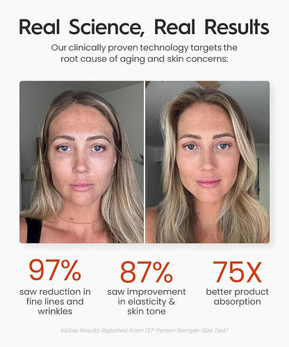 REVO Genie | Face & Neck Beauty Massager with Ultra Powerful LEDs for Wrinkles, Fine Lines, Puffy Skin, Uneven Skin Tone, Lymphatic Drainage, Lifting & Firming Facial Sculpting Tool with Light Therapy