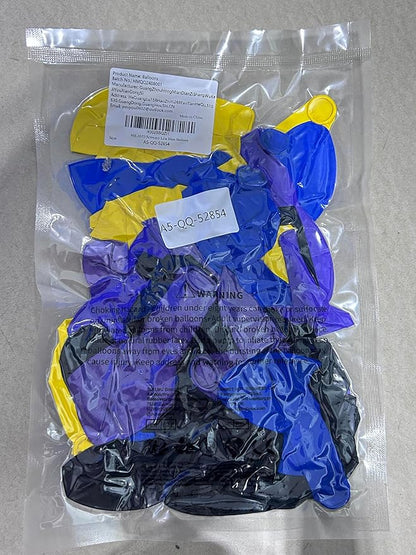 Purple Blue Yellow Black Balloons 60 Pcs Metallic Purple Royal Blue Black Yellow Game Latex Balloon Gaming Party Balloon for Kids Gamer Night Birthday Graduation Party Decoration Supplies