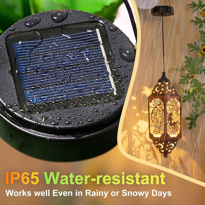 2Pack AA 600Mah Solar Lights Replacement Top for Outdoor Lantern Lights Waterproof for Garden, Yard,DIY Birthday Gifts Decorations