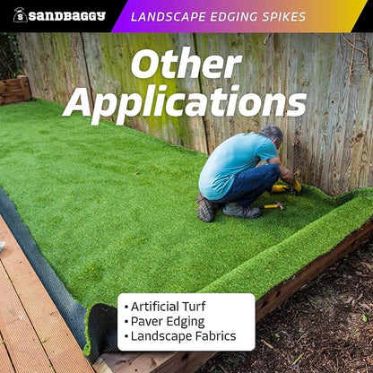 Sandbaggy 6 inch Galvanized Landscape Edging Spikes - Spiral Landscape Nails - 7 Gauge Steel - Great For Hard Rocky Soil - Also Great For Paver Edging, Artificial Turf, Landscape Fabric (1500, 6 inch)