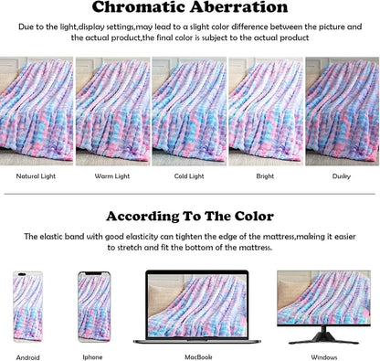 NEWCOSPLAY Faux Fur Twin Blanket Purple Rainbow Luxury Fluffy Thick Warm Bubble Blanket for Couch Sofa Bed 700GSM (Purple Rainbow, Twin(60"x80"))