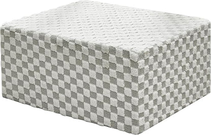 Hobestluk Rectangle Ottoman Memory Foam Footrest for Couch with Removable Cover Large Floor Seating for Adults Ottoman Coffee Table for Living Room, Bedroom or Office (Plush GREYOLIVE, Footrest)