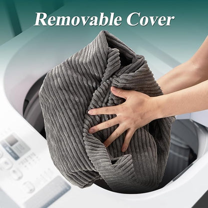 3.5FT Bean Bag Chairs Teardrop Bean Bag Chair for Adults Beanbag Chair with Memory Foam Filled Machine Washable Cover for Living Room, Bedroom (Large,Grey)