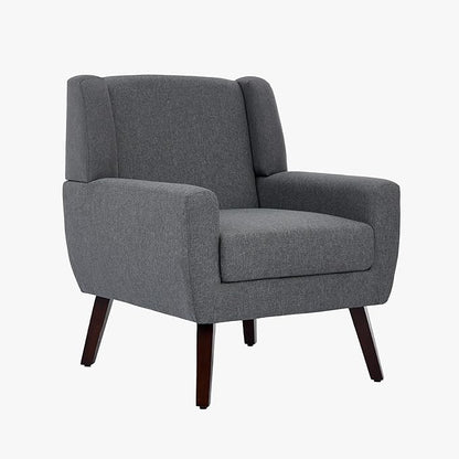 UIXE Accent Chairs Set of 2, Fabric Upholstered Armchair for Living Room, Comfy Arm Chair Single Sofa Bedroom Side Reading Seat - Flax Gray