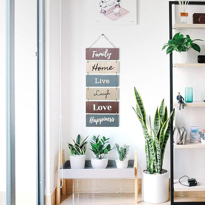 Hanging Wall Decor Sign - Welcome Vertical Wall Art Decorations, Rustic Home Accessories for Living Room, Bedroom, Family, Dining, and Kitchen, Outdoor Signs for House, Live, Laugh, Love Plaques
