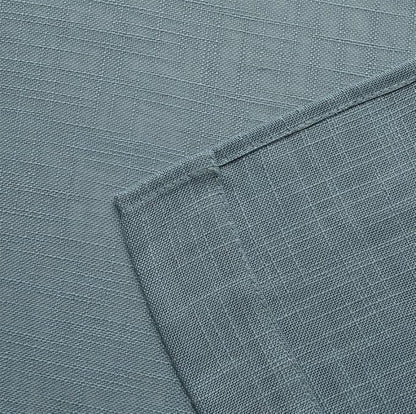 MIUCO Semi Sheer Curtains Poly Linen Textured Solid Grommet Curtains 63 Inches Long for Living Room 2 Panels (2 x 37 Wide x 63" Long) Teal
