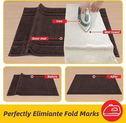 JSEI Entryway Rugs Doormat 20"x32", Non-Slip Dirt Trapper Door Mats Indoor, Washable Absorbent and Stain Resist Welcome Floor Mat for Front Door, Dog Door Mat, Muddy Wet Shoes & Paws, Brown