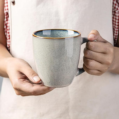 GBHOME Ceramic Coffee Mugs Set of 4, 12oz Stoneware Coffee Mugs Set For Dad Mom Women MEN, Light Weight Coffee Cups for Latte/Tea/Beer/Hot Cocoa, Dishwasher & Microwave Safe